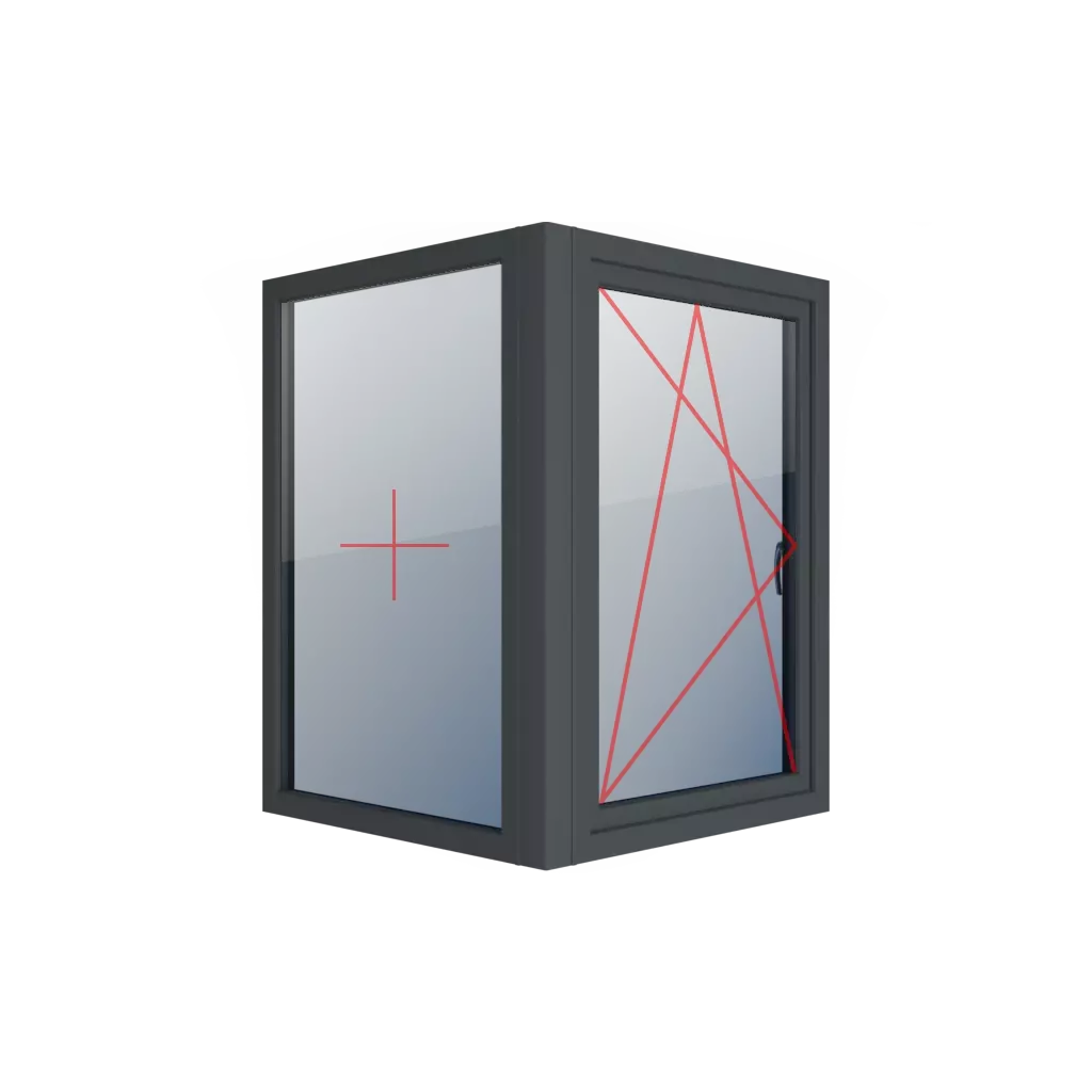 Tilt&Turn à gauche, fixe à droite fenetres type-de-fenetre coin standard  