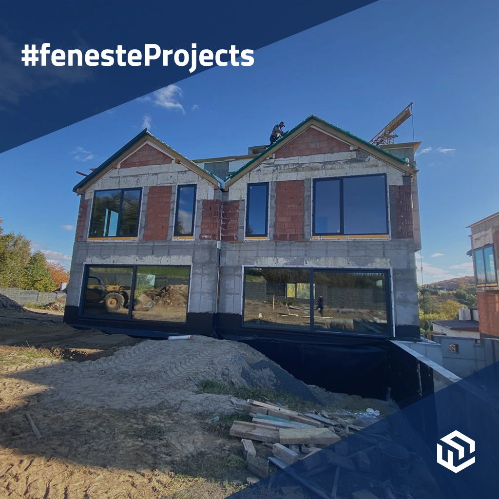 Maison jumelée futuriste avec fenêtres HST projets portes-dentree    